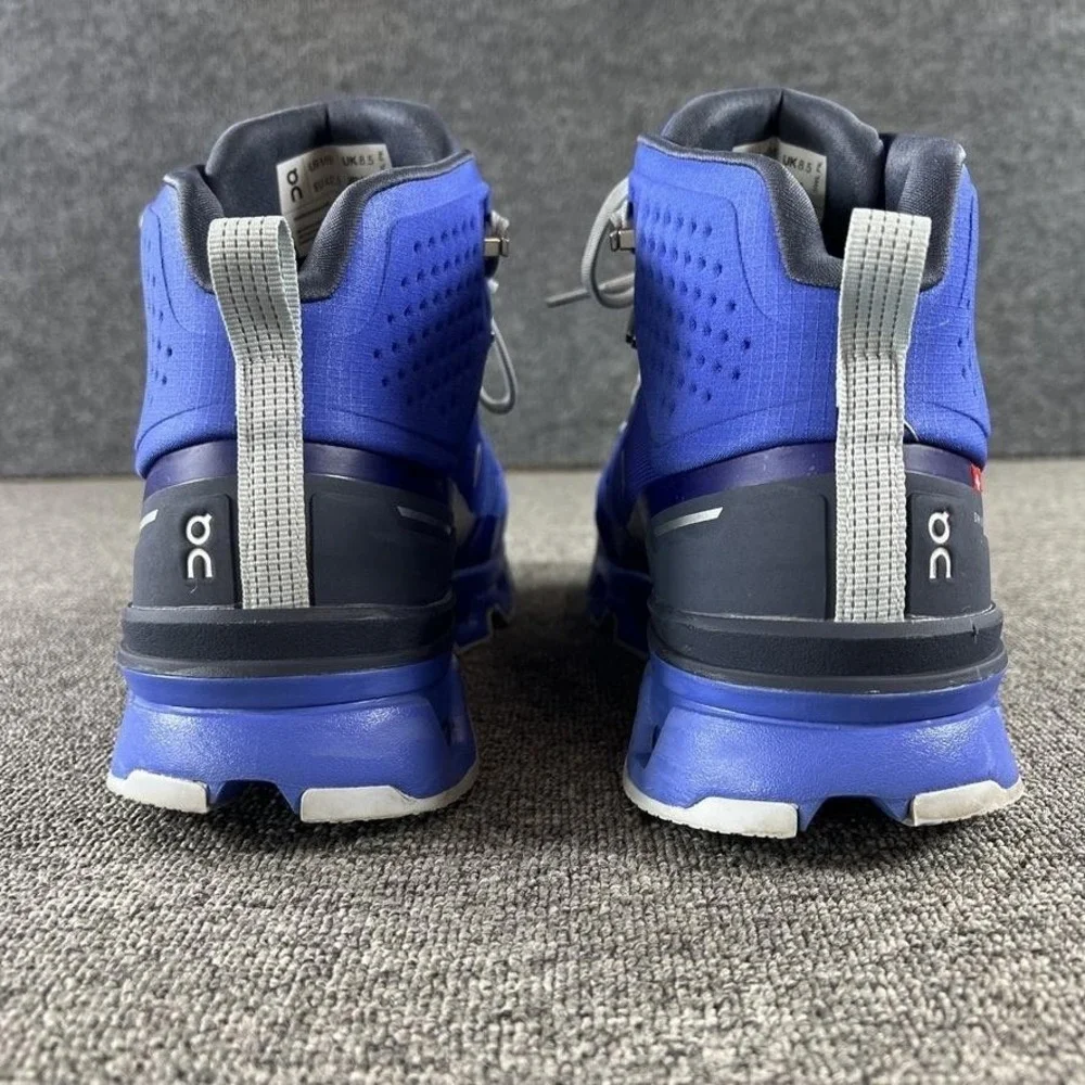 On Cloud Cloudrock Shoes Mens 9 Blue Waterproof Hiking High Top Boots Sneakers